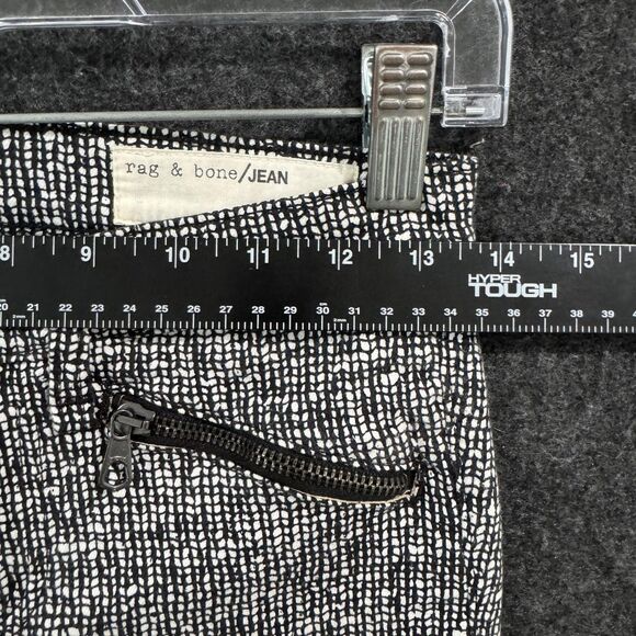 Rag & Bone Jeans Pants Women's 25 Black White Skinny Zip Ankle Made USA Linton - Picture 4 of 10